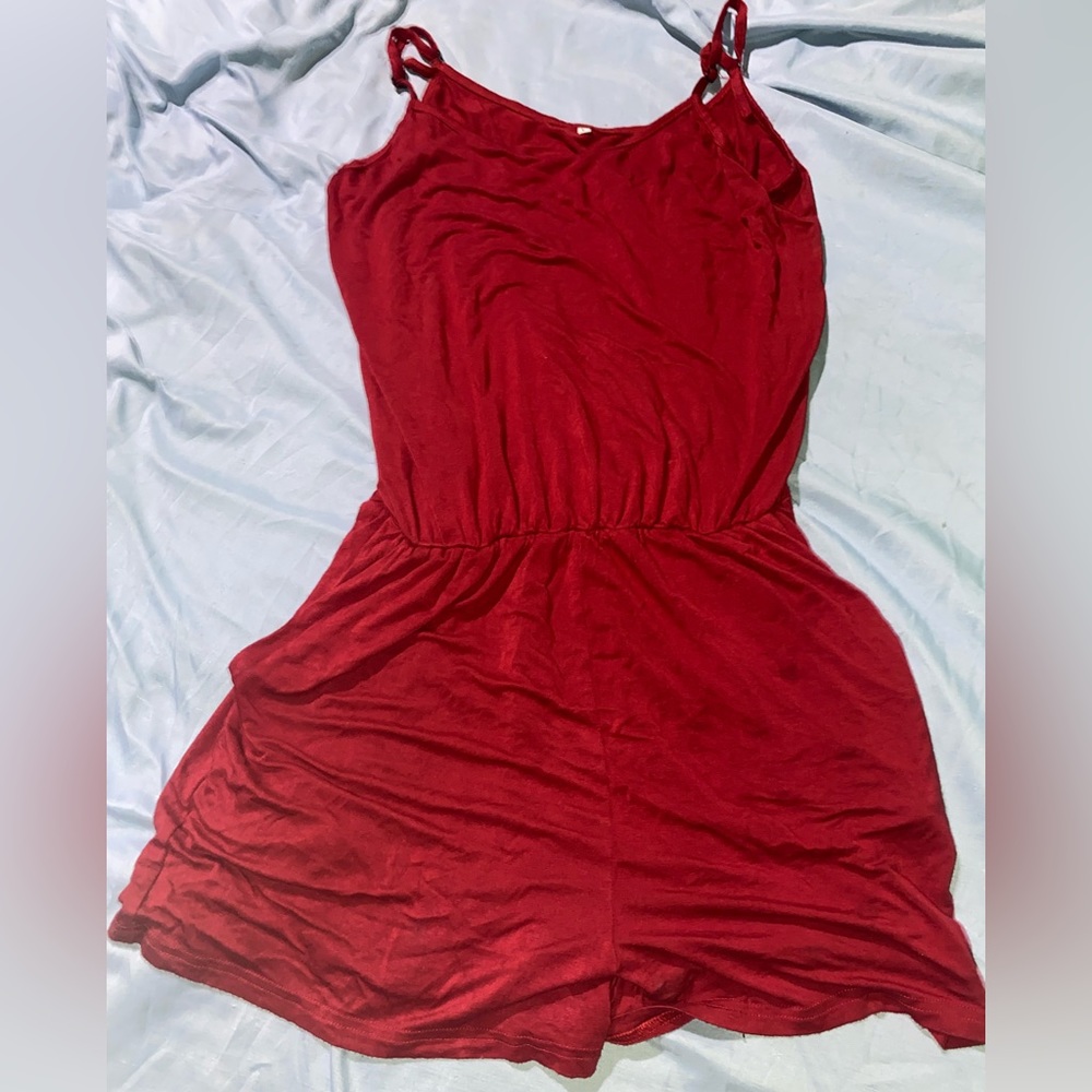 Red Romper Tanktop Jumpsuit